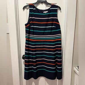 Sandra Darren Sleeveless Navy Striped Dress